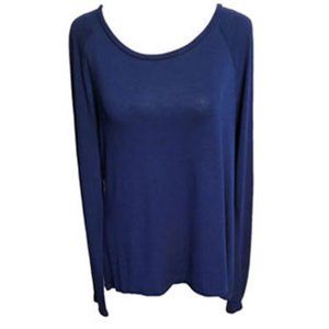 Cloud Chaser Navy Lace Back Top Size M